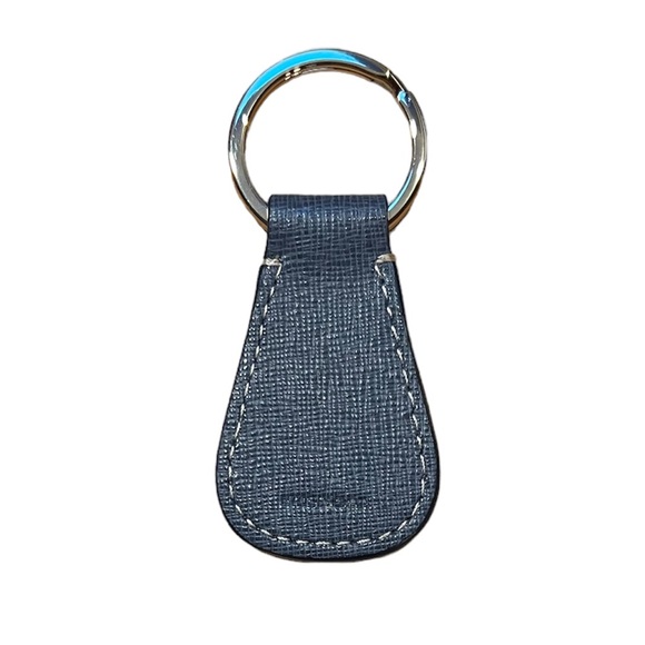 Dooney & Bourke Blue-Grey Genuine Saffiano Leather Key Ring Holder Fob NWOT - Picture 2 of 2